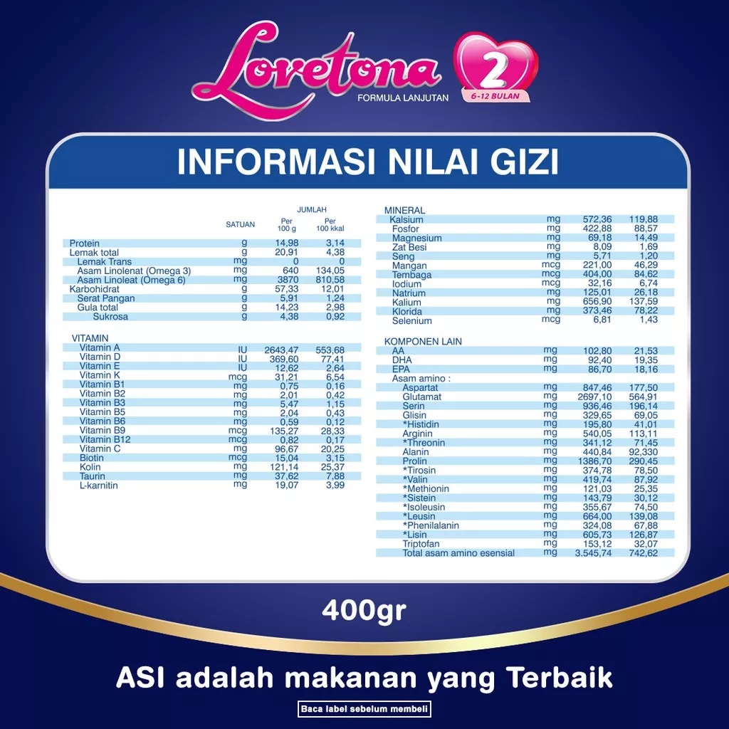 susu formula bayi lovetona 2